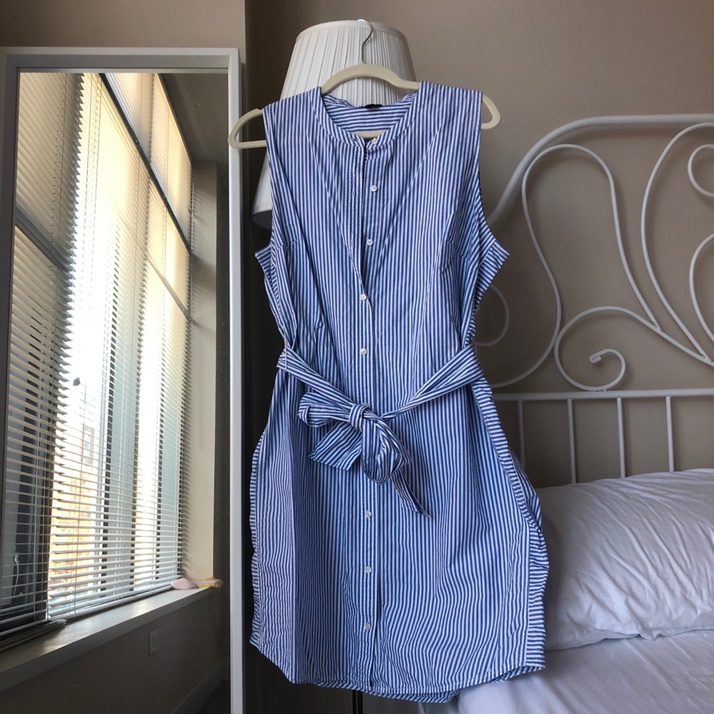 Jcrew blue striped dress size L